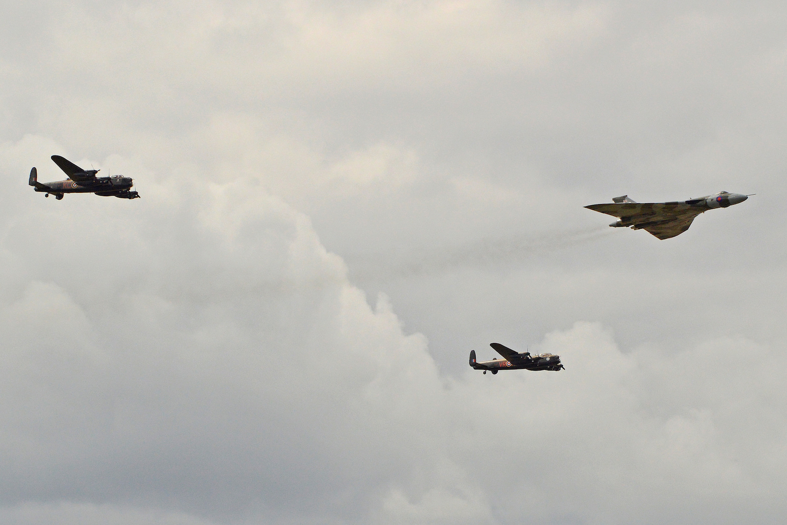 Vulcan & two Lancasters formation ©2014 Alan Wilson