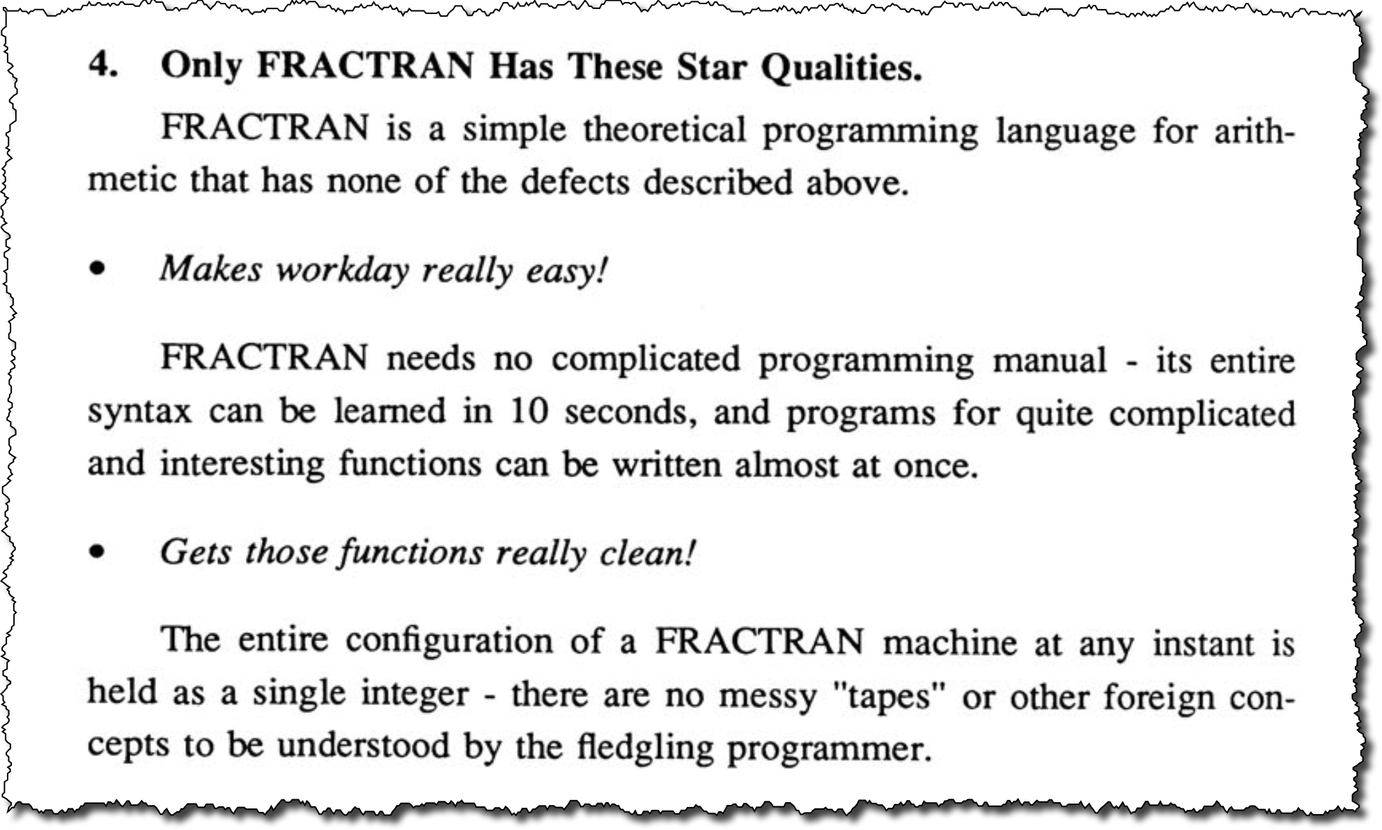 Only FRACTRAN has these star qualities